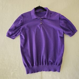 Paul Fredrick Purple‎ Men's  Shirt Size L 100% Pima Cotton